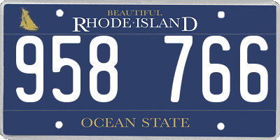 RI license plate 958766