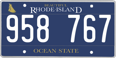 RI license plate 958767