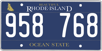 RI license plate 958768