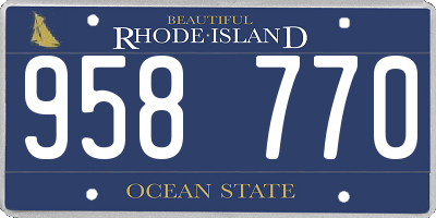 RI license plate 958770