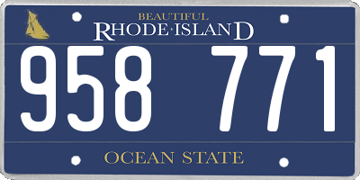 RI license plate 958771