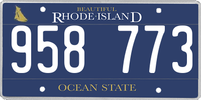 RI license plate 958773