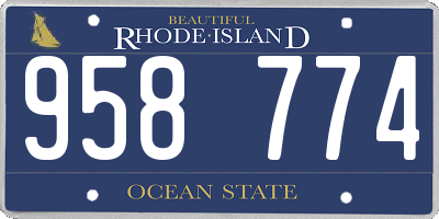 RI license plate 958774