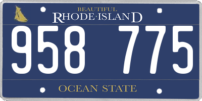 RI license plate 958775