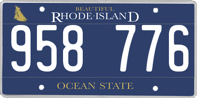 RI license plate 958776