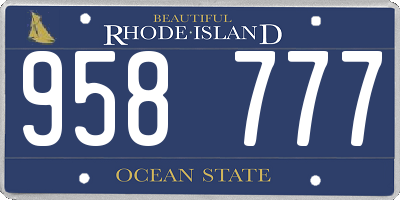 RI license plate 958777