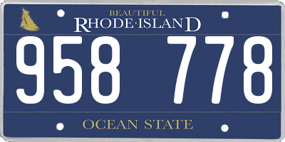 RI license plate 958778