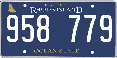 RI license plate 958779