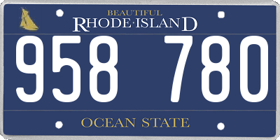 RI license plate 958780