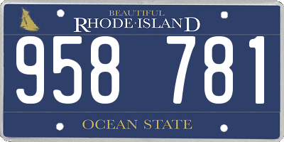 RI license plate 958781