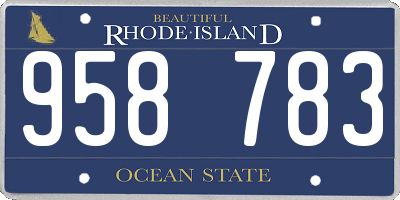 RI license plate 958783