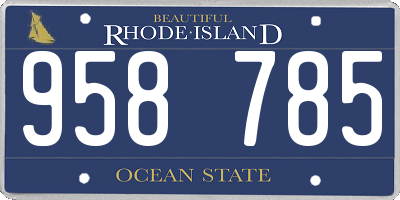 RI license plate 958785