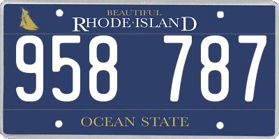RI license plate 958787