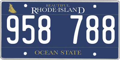 RI license plate 958788