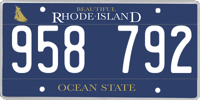 RI license plate 958792