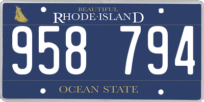 RI license plate 958794