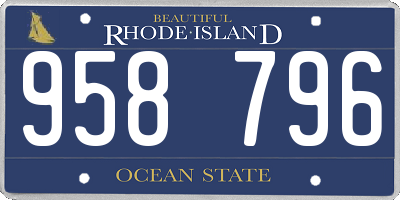 RI license plate 958796