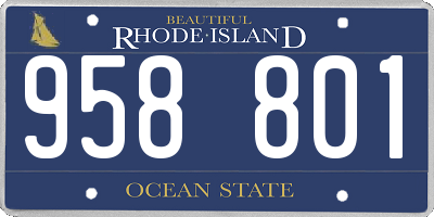 RI license plate 958801