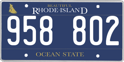 RI license plate 958802