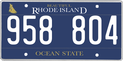 RI license plate 958804