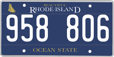 RI license plate 958806