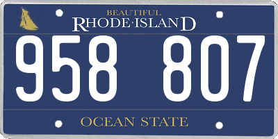 RI license plate 958807
