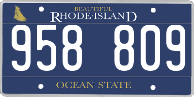 RI license plate 958809