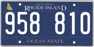 RI license plate 958810