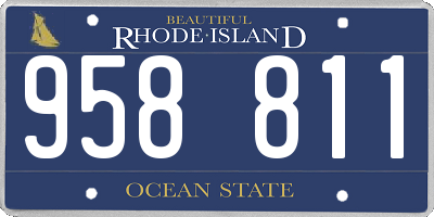 RI license plate 958811