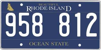 RI license plate 958812
