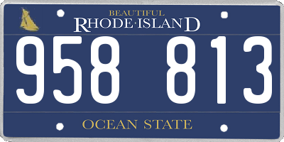 RI license plate 958813