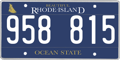 RI license plate 958815