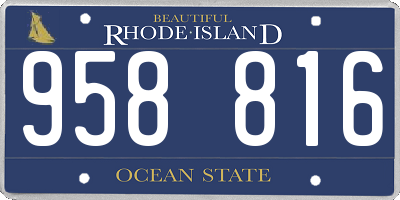 RI license plate 958816