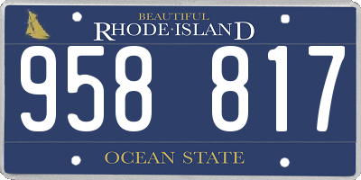 RI license plate 958817