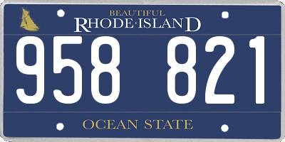 RI license plate 958821