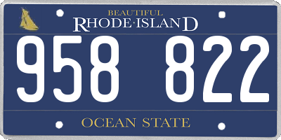 RI license plate 958822