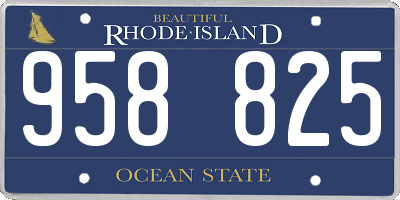 RI license plate 958825