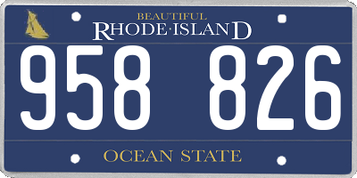 RI license plate 958826