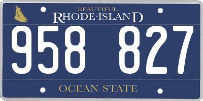 RI license plate 958827