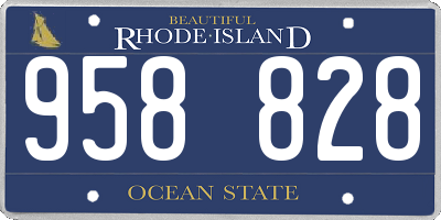 RI license plate 958828