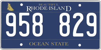RI license plate 958829