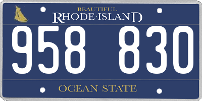 RI license plate 958830
