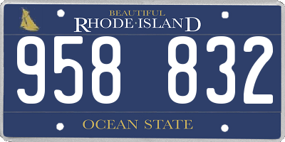 RI license plate 958832