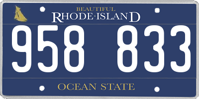 RI license plate 958833