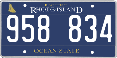 RI license plate 958834