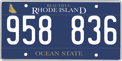 RI license plate 958836