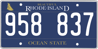 RI license plate 958837