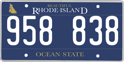 RI license plate 958838