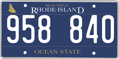 RI license plate 958840
