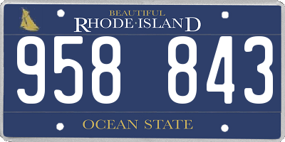 RI license plate 958843